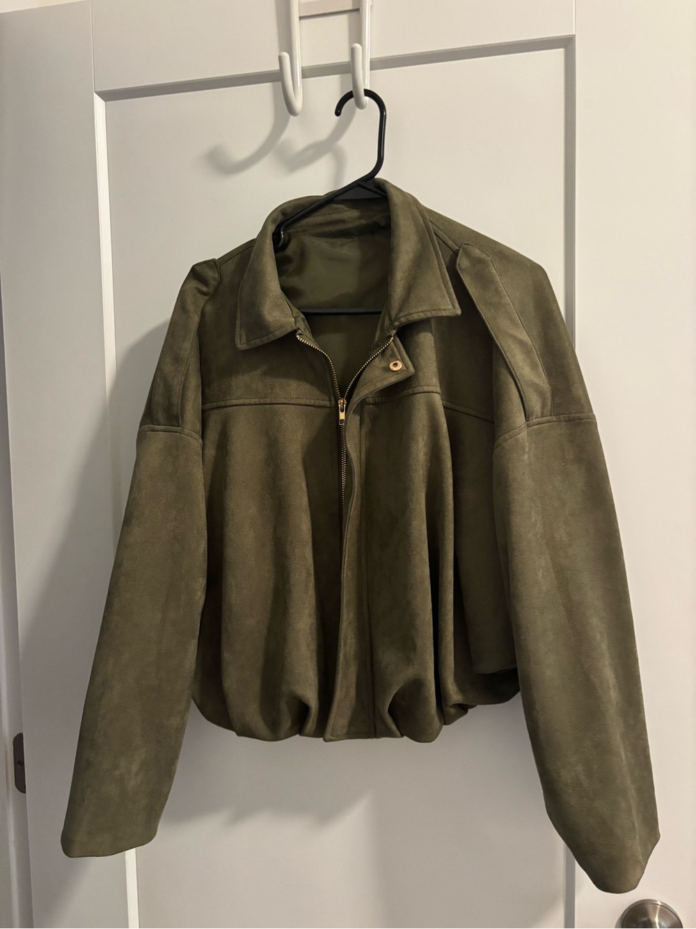 Olive Green Zip-Front Bomber